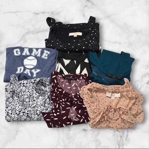 Set of Seven Sleeveless Blouses Tanks Shirts Tops Size Small (S) C15